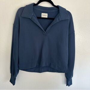 Abercrombie and Fitch Blue Collared Sweatshirt